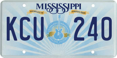 MS license plate KCU240
