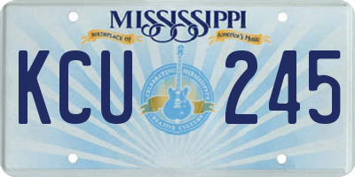MS license plate KCU245