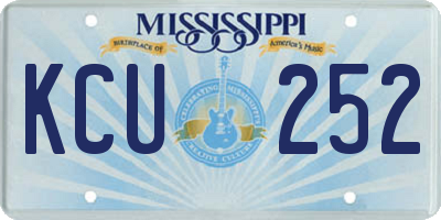 MS license plate KCU252