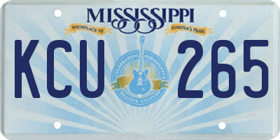 MS license plate KCU265