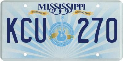 MS license plate KCU270