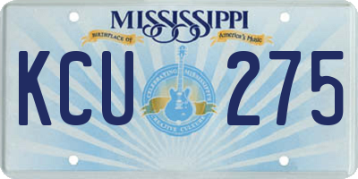 MS license plate KCU275