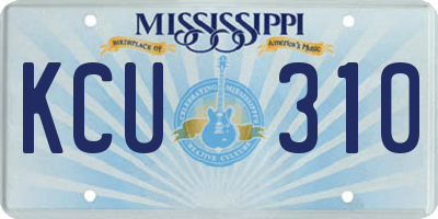 MS license plate KCU310