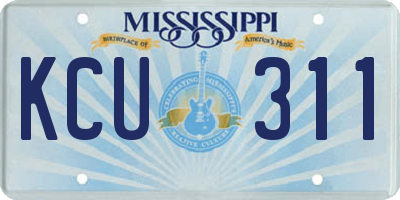 MS license plate KCU311