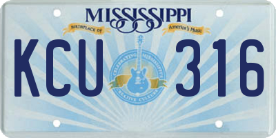 MS license plate KCU316