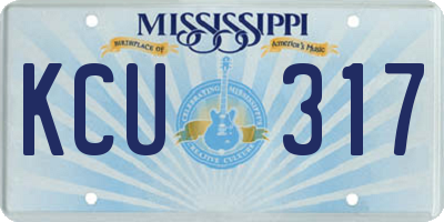 MS license plate KCU317