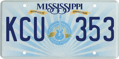 MS license plate KCU353