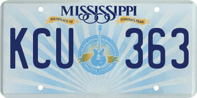 MS license plate KCU363