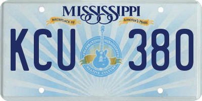 MS license plate KCU380