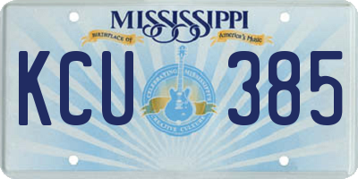 MS license plate KCU385