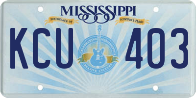 MS license plate KCU403