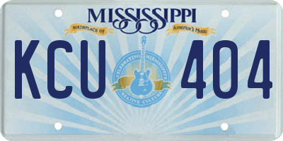 MS license plate KCU404