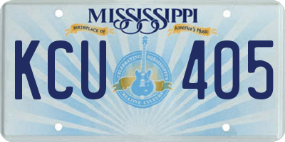 MS license plate KCU405