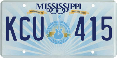 MS license plate KCU415
