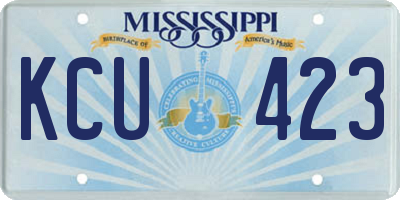 MS license plate KCU423