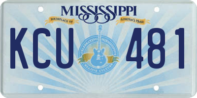 MS license plate KCU481