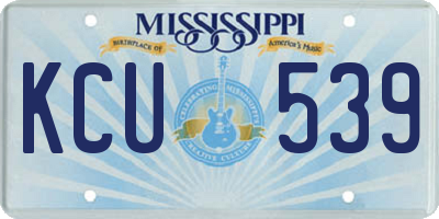 MS license plate KCU539