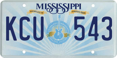 MS license plate KCU543