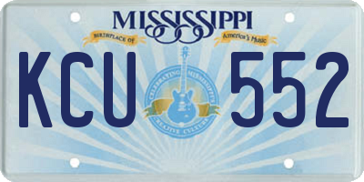 MS license plate KCU552
