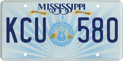MS license plate KCU580