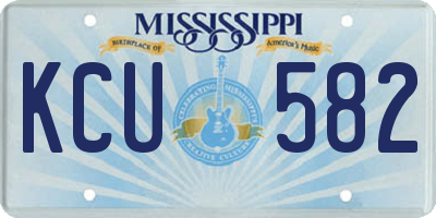 MS license plate KCU582