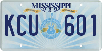 MS license plate KCU601