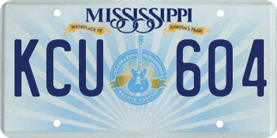 MS license plate KCU604