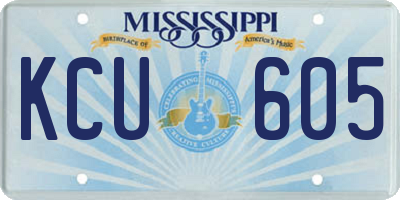 MS license plate KCU605