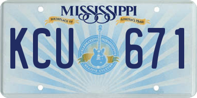 MS license plate KCU671