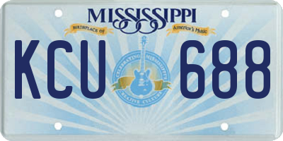 MS license plate KCU688
