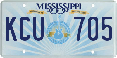 MS license plate KCU705