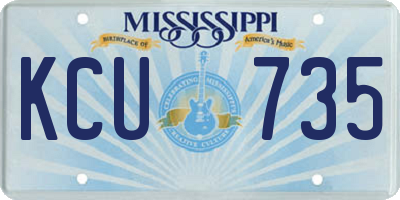 MS license plate KCU735