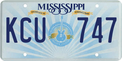 MS license plate KCU747