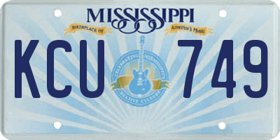 MS license plate KCU749