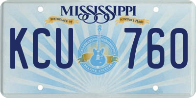 MS license plate KCU760