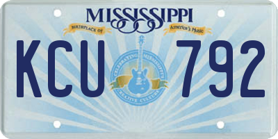 MS license plate KCU792