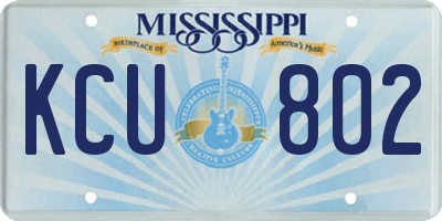 MS license plate KCU802