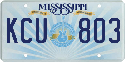 MS license plate KCU803