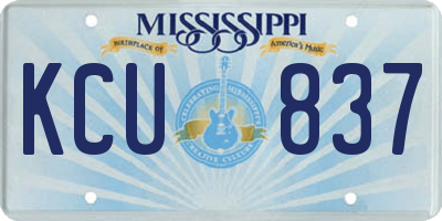 MS license plate KCU837