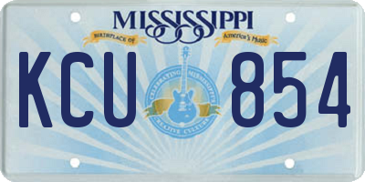 MS license plate KCU854