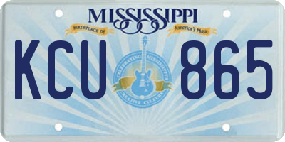 MS license plate KCU865