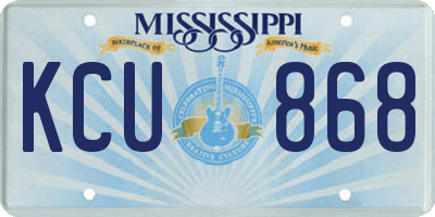 MS license plate KCU868