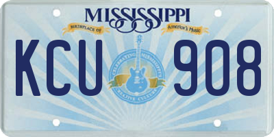 MS license plate KCU908