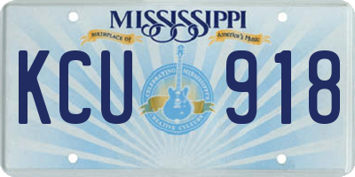 MS license plate KCU918