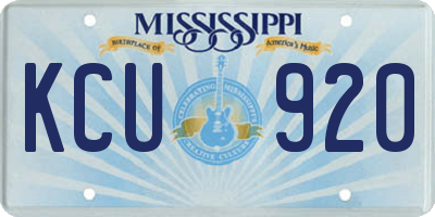 MS license plate KCU920
