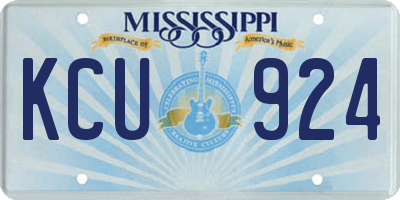 MS license plate KCU924