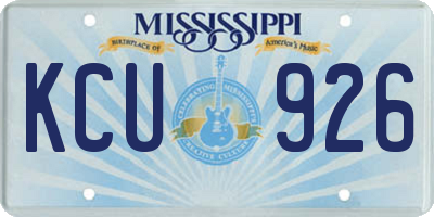 MS license plate KCU926