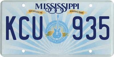 MS license plate KCU935