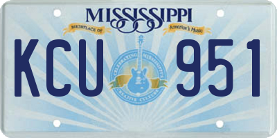 MS license plate KCU951