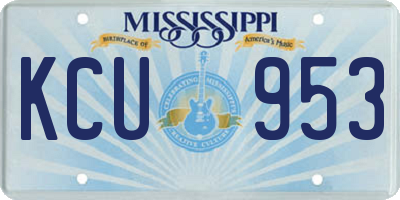 MS license plate KCU953